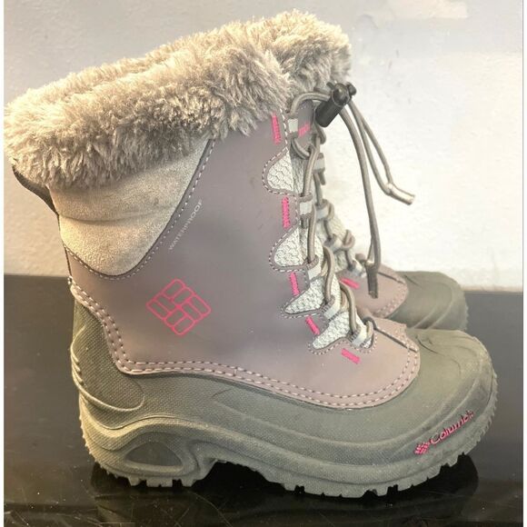 Columbia Bugaboot Gray Waterproof Insulated Lined Snow Boots Big Kids Youth 2 - Picture 3 of 14